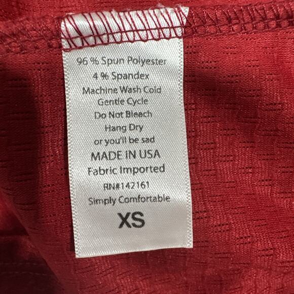 Lularoe Women's Dress Sz XS Fit & Flare Red Pleated Pockets Stylish Short Sleeve - Picture 7 of 12